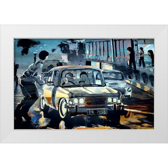 Bolokofsky, Ronald 14x10 White Modern Wood Framed Museum Art Print Titled - Evening Traffic