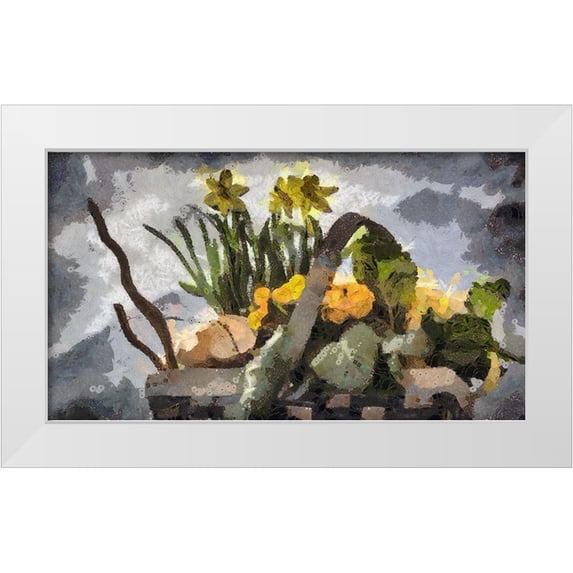 Bolokofsky, Ronald 14x10 White Modern Wood Framed Museum Art Print Titled - Flower Basket V