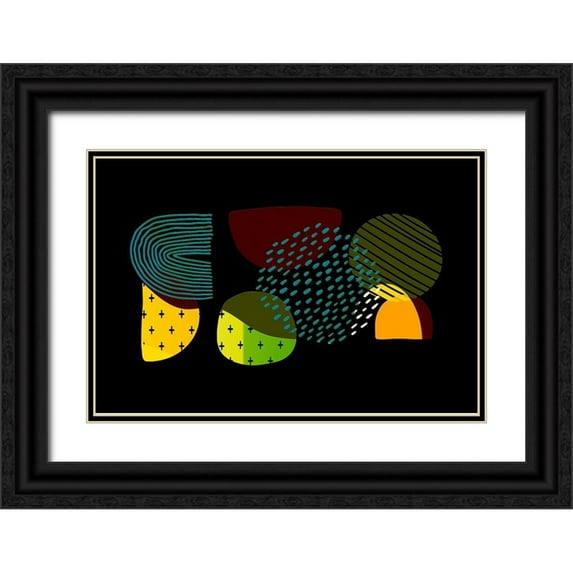 Bolokofsky, Ronald 14x11 Black Ornate Wood Framed with Double Matting Museum Art Print Titled - Mid Century Shapes 631