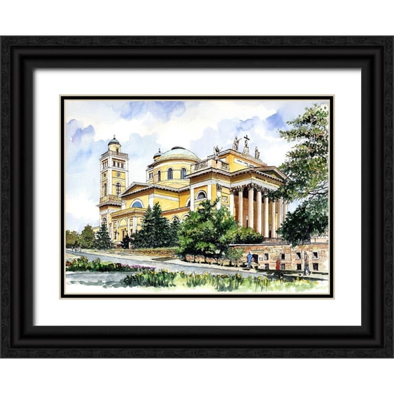 Bolokofsky, Ronald 14x11 Black Ornate Wood Framed with Double Matting Museum Art Print Titled - The Basilica Architecture
