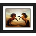 thumbnail image 1 of Bolokofsky, Ronald 14x12 Black Ornate Wood Framed with Double Matting Museum Art Print Titled - Horsing Around III, 1 of 4