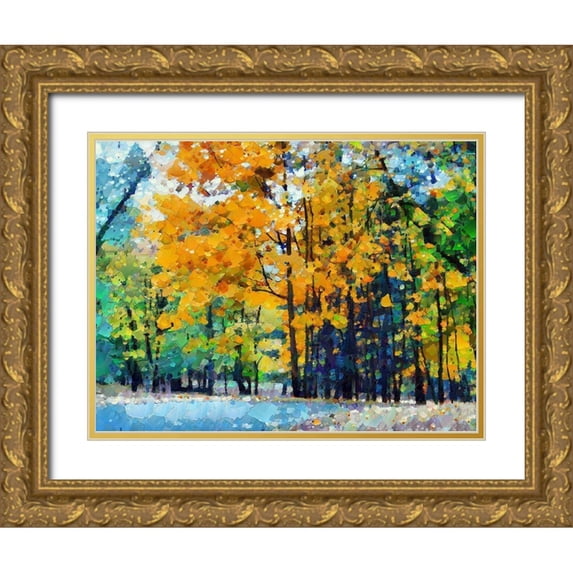 Bolokofsky, Ronald 14x12 Gold Ornate Wood Framed with Double Matting Museum Art Print Titled - Autumn Light