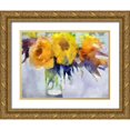 thumbnail image 1 of Bolokofsky, Ronald 14x12 Gold Ornate Wood Framed with Double Matting Museum Art Print Titled - Yellow Flowers, 1 of 4