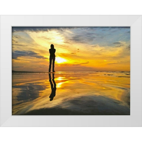Bolokofsky, Ronald 14x12 White Modern Wood Framed Museum Art Print Titled - Golden Sunset II