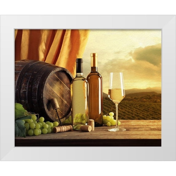 Bolokofsky, Ronald 14x12 White Modern Wood Framed Museum Art Print Titled - White Wines of Tuscany