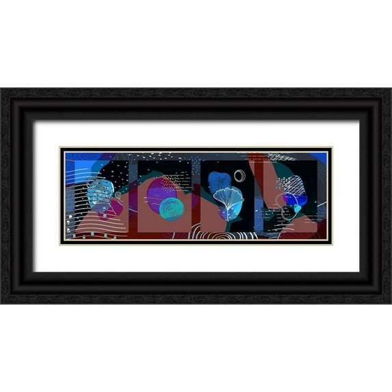 Bolokofsky, Ronald 14x7 Black Ornate Wood Framed with Double Matting Museum Art Print Titled - Abstract Shapes 701