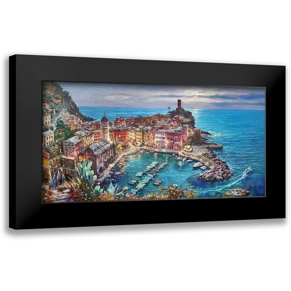 Bolokofsky, Ronald 14x9 Black Modern Framed Museum Art Print Titled - Vernazza View