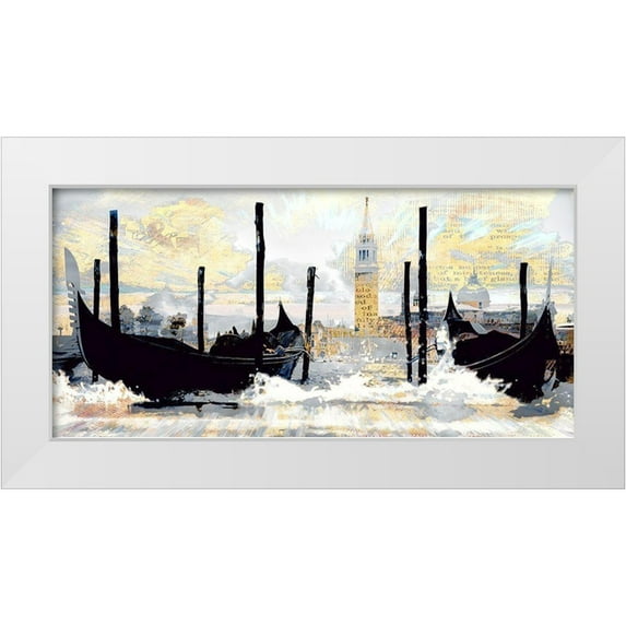 Bolokofsky, Ronald 14x9 White Modern Wood Framed Museum Art Print Titled - Rough Gondola Waters