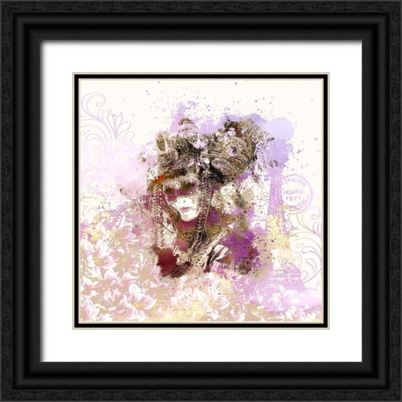 Bolokofsky, Ronald 15x15 Black Ornate Wood Framed with Double Matting Museum Art Print Titled - Paris Masquerade I