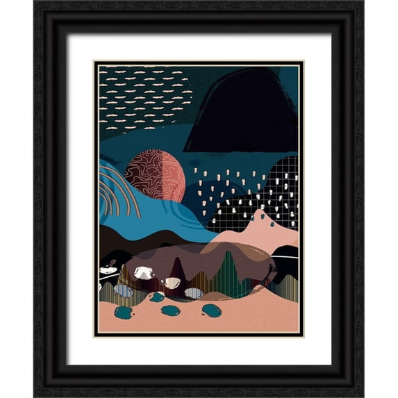 Bolokofsky, Ronald 15x18 Black Ornate Wood Framed with Double Matting Museum Art Print Titled - Mid Century Landscape 481