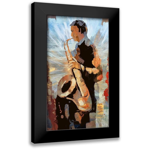 Bolokofsky, Ronald 15x24 Black Modern Framed Museum Art Print Titled - Sax Man