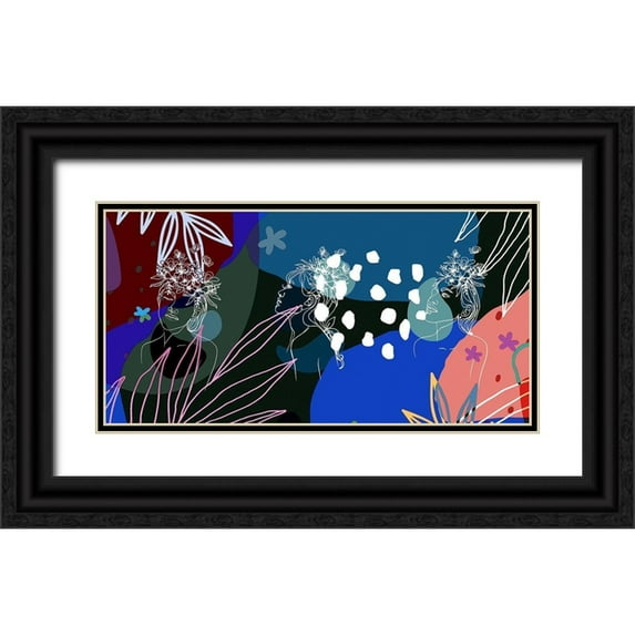Bolokofsky, Ronald 18x11 Black Ornate Wood Framed with Double Matting Museum Art Print Titled - Island Girls 1306