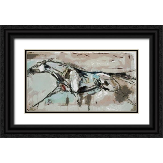 Bolokofsky, Ronald 18x12 Black Ornate Wood Framed with Double Matting Museum Art Print Titled - Graceful Trot