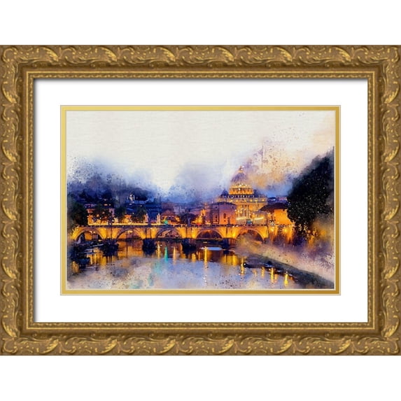 Bolokofsky, Ronald 18x13 Gold Ornate Wood Framed with Double Matting Museum Art Print Titled - Saint Peters Basilica