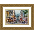 thumbnail image 1 of Bolokofsky, Ronald 18x13 Gold Ornate Wood Framed with Double Matting Museum Art Print Titled - Street In Stockholm II, 1 of 4