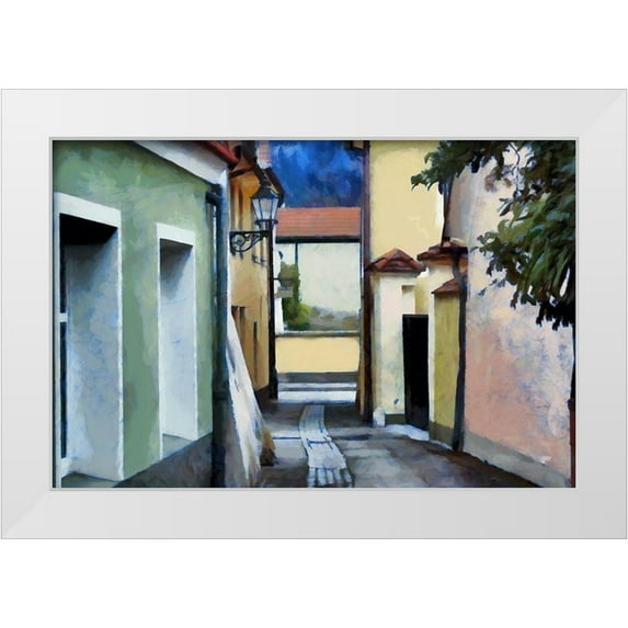 Bolokofsky, Ronald 18x13 White Modern Wood Framed Museum Art Print Titled - Narrow Street