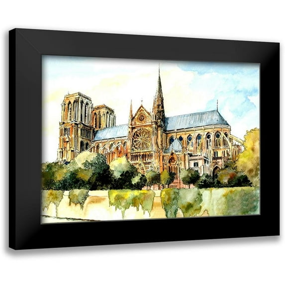 Bolokofsky, Ronald 18x14 Black Modern Framed Museum Art Print Titled - Paris Notre Dame