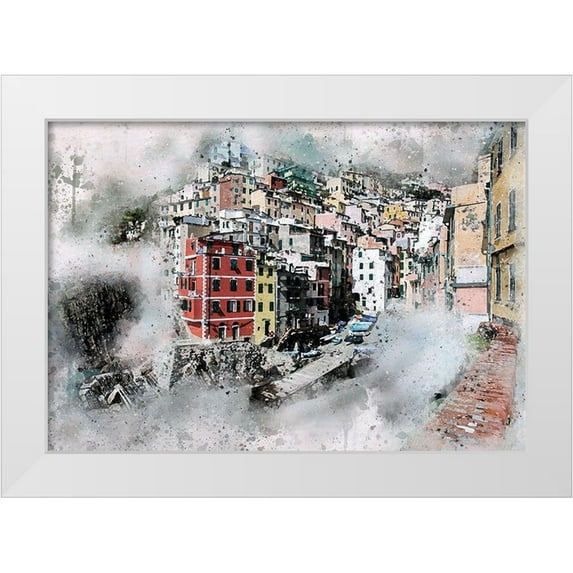 Bolokofsky, Ronald 18x14 White Modern Wood Framed Museum Art Print Titled - Riomaggiore