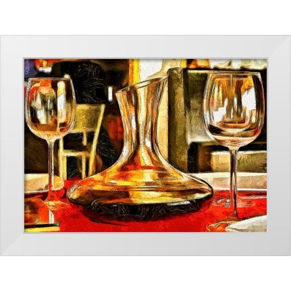 Bolokofsky, Ronald 18x14 White Modern Wood Framed Museum Art Print Titled - Table For Two