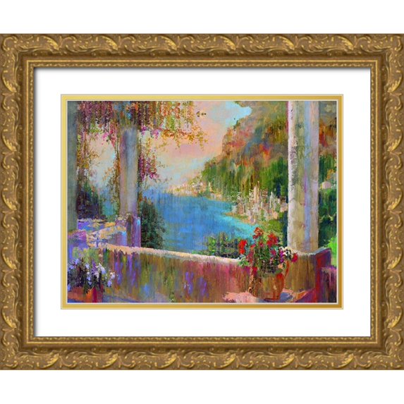 Bolokofsky, Ronald 18x15 Gold Ornate Wood Framed with Double Matting Museum Art Print Titled - Mediterranean View