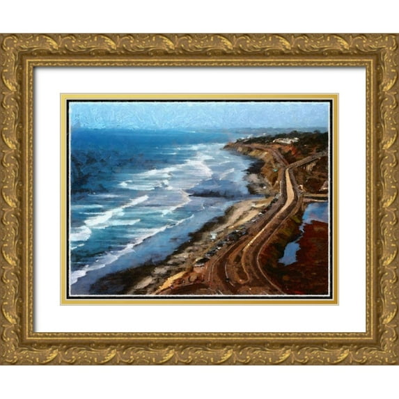 Bolokofsky, Ronald 18x15 Gold Ornate Wood Framed with Double Matting Museum Art Print Titled - Pacific Coast Highway