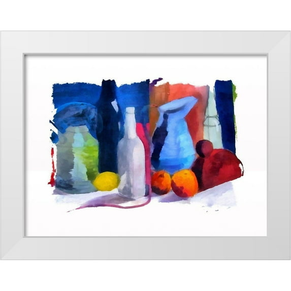 Bolokofsky, Ronald 18x15 White Modern Wood Framed Museum Art Print Titled - Bottles and Jugs