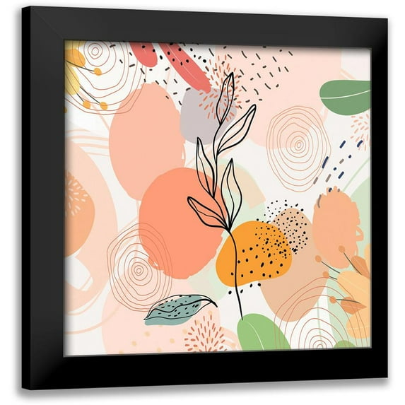 Bolokofsky, Ronald 20x20 Black Modern Framed Museum Art Print Titled - Botanical Abstract 999