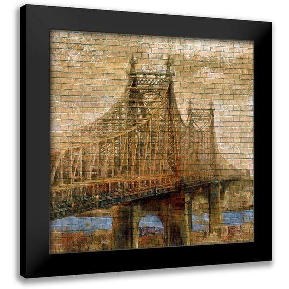 Bolokofsky, Ronald 20x20 Black Modern Framed Museum Art Print Titled - NY Bridge II