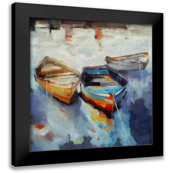 Bolokofsky, Ronald 20x20 Black Modern Framed Museum Art Print Titled - Three Boats