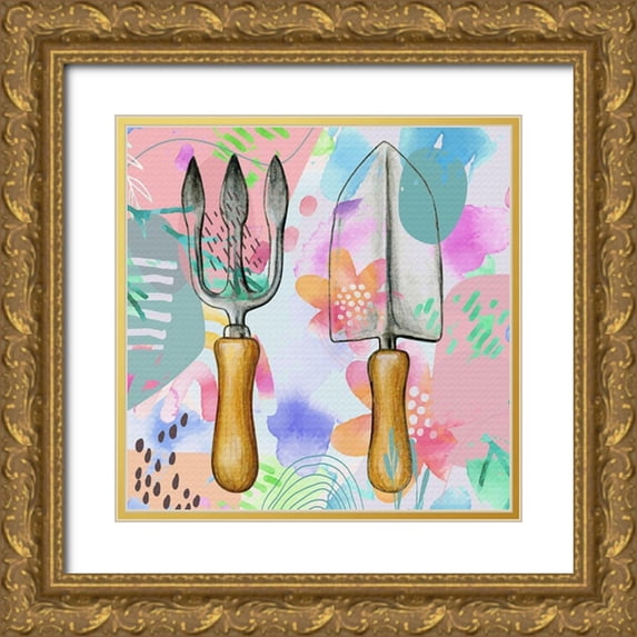 Bolokofsky, Ronald 20x20 Gold Ornate Wood Framed with Double Matting Museum Art Print Titled - Garden Tools 657