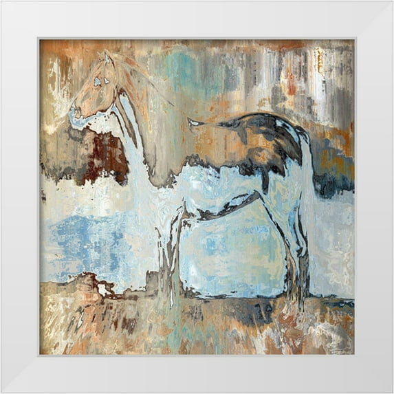 Bolokofsky, Ronald 20x20 White Modern Wood Framed Museum Art Print Titled - Horse On A Hill
