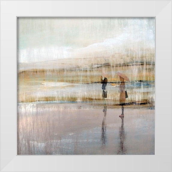 Bolokofsky, Ronald 20x20 White Modern Wood Framed Museum Art Print Titled - Rainy Day At the Beach