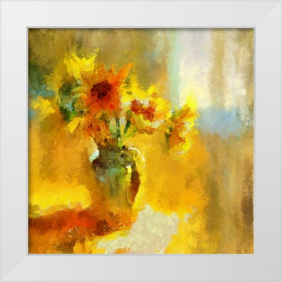 Bolokofsky, Ronald 20x20 White Modern Wood Framed Museum Art Print Titled - Yellow Bouquet