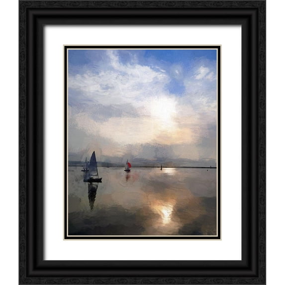Bolokofsky, Ronald 20x24 Black Ornate Wood Framed with Double Matting Museum Art Print Titled - Sailing