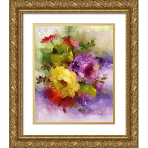 Bolokofsky, Ronald 20x24 Gold Ornate Wood Framed with Double Matting Museum Art Print Titled - Garden Bunch I