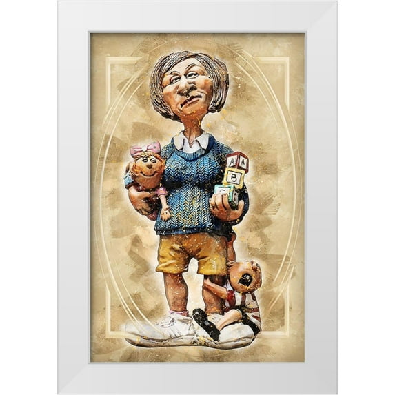 Bolokofsky, Ronald 22x32 White Modern Wood Framed Museum Art Print Titled - Baby Sitter