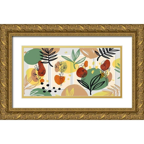 Bolokofsky, Ronald 24x14 Gold Ornate Wood Framed with Double Matting Museum Art Print Titled - Garden Variety I