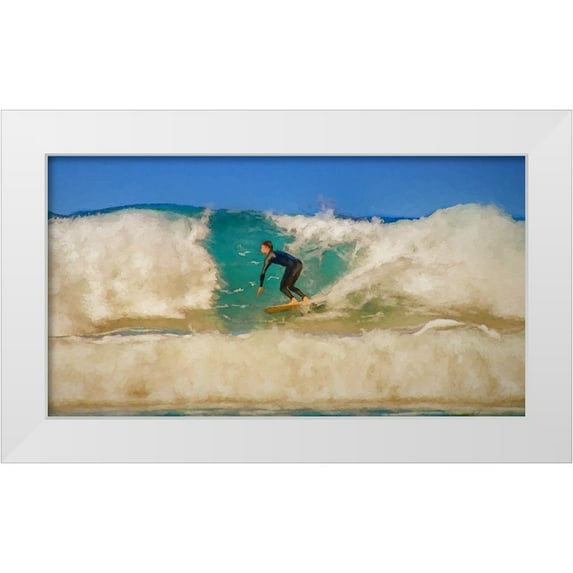 Bolokofsky, Ronald 24x15 White Modern Wood Framed Museum Art Print Titled - Surfer