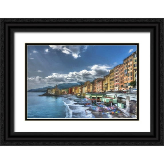 Bolokofsky, Ronald 24x17 Black Ornate Wood Framed with Double Matting Museum Art Print Titled - Camogli I