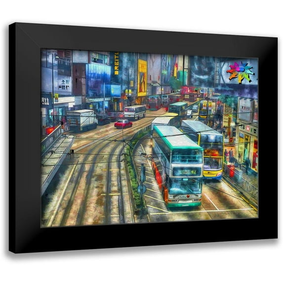 Bolokofsky, Ronald 24x19 Black Modern Framed Museum Art Print Titled - Hong Kong Bus Lines
