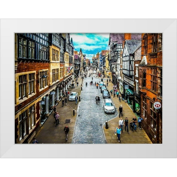 Bolokofsky, Ronald 24x19 White Modern Wood Framed Museum Art Print Titled - Eastgate Street