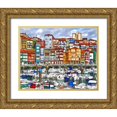 thumbnail image 1 of Bolokofsky, Ronald 24x20 Gold Ornate Wood Framed with Double Matting Museum Art Print Titled - Bermeo Harbor, 1 of 4