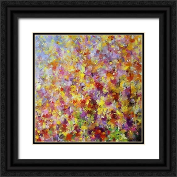 Bolokofsky, Ronald 26x26 Black Ornate Wood Framed with Double Matting Museum Art Print Titled - Dancing Garden II