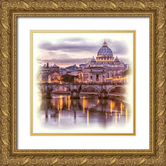 Bolokofsky, Ronald 26x26 Gold Ornate Wood Framed with Double Matting Museum Art Print Titled - Basilica Sant Pietro II
