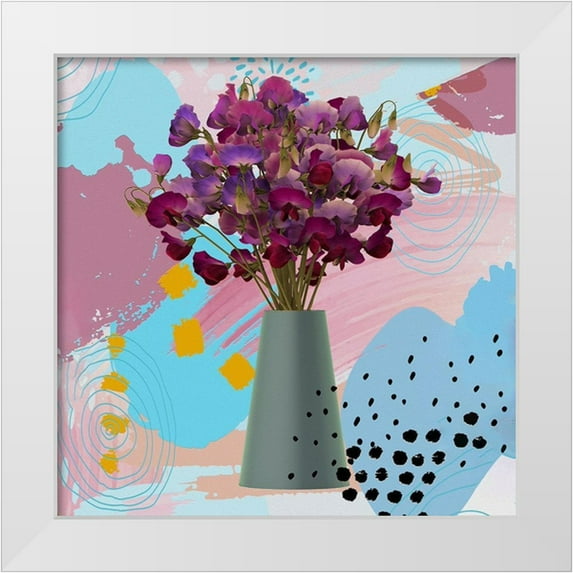 Bolokofsky, Ronald 26x26 White Modern Wood Framed Museum Art Print Titled - Potted Flowers 202T