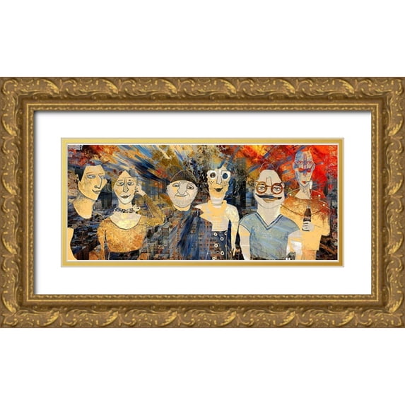 Bolokofsky, Ronald 32x16 Gold Ornate Wood Framed with Double Matting Museum Art Print Titled - City Slickers