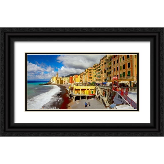Bolokofsky, Ronald 32x18 Black Ornate Wood Framed with Double Matting Museum Art Print Titled - Camogli II