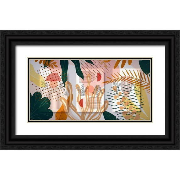 Bolokofsky, Ronald 32x18 Black Ornate Wood Framed with Double Matting Museum Art Print Titled - Garden Elements 431