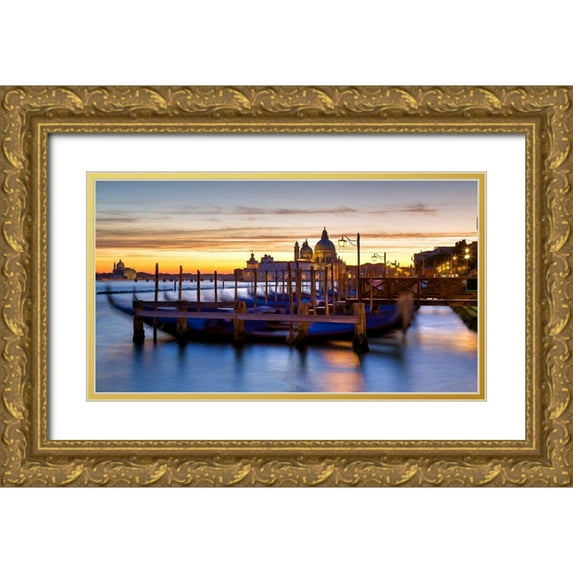 Bolokofsky, Ronald 32x20 Gold Ornate Wood Framed with Double Matting Museum Art Print Titled - Sunset on the Basilica