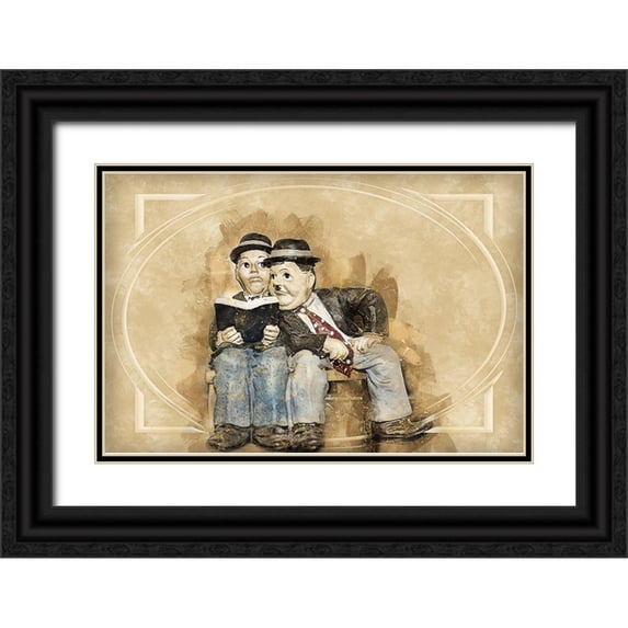 Bolokofsky, Ronald 32x23 Black Ornate Wood Framed with Double Matting Museum Art Print Titled - Laurel and Hardy